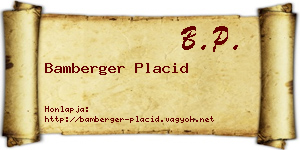 Bamberger Placid névjegykártya